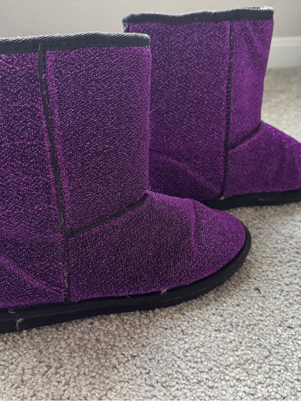 Sparkly Purple Cozy Boots